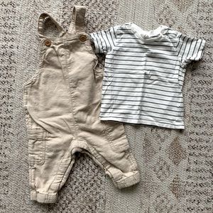 H&M Linen overalls and T-shirt